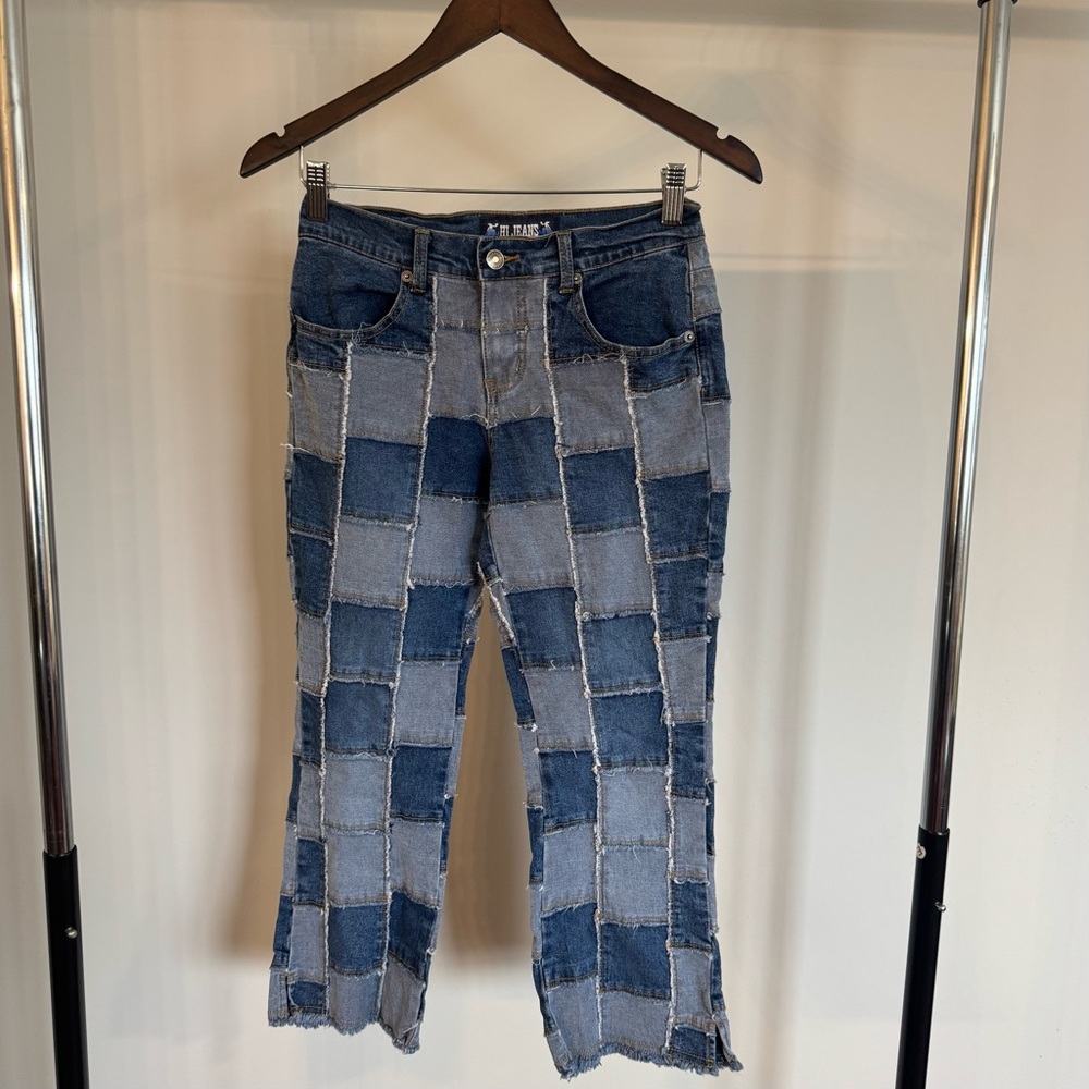Hi Jeans Blue Patchwork High Rise Size 5/6 Women's Denim Jeans Vintage 90s Y2K